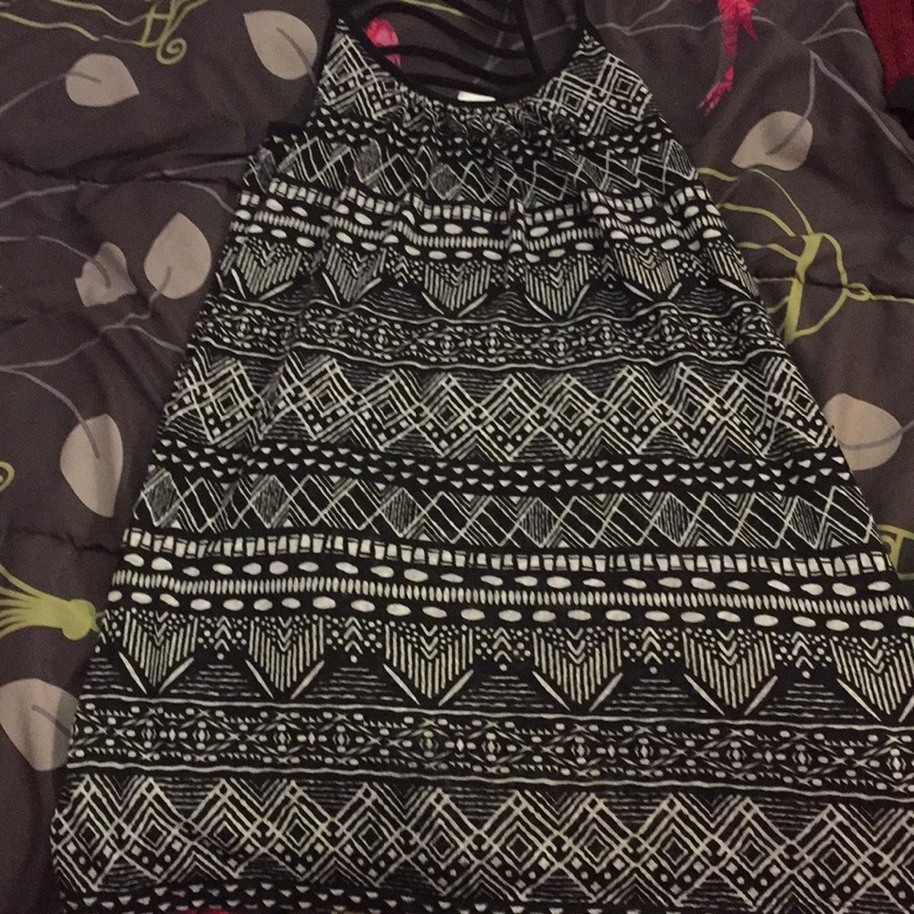 Black patterned swim suit cover up